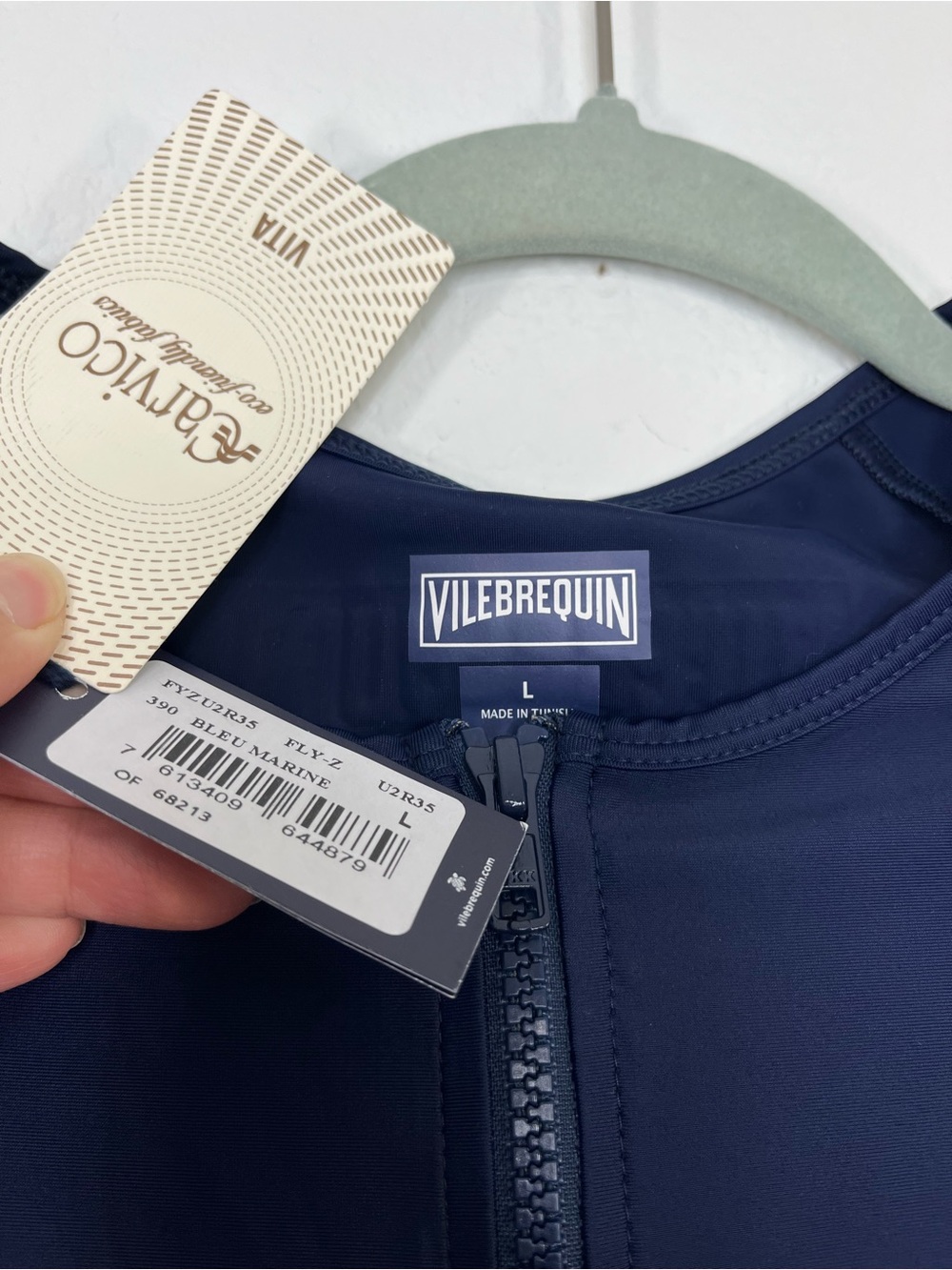 Vilebrequin NWT Women's Zipper Rashguard Top Blue size large - Picture 5 of 10